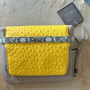 NWT Frye Yellow and Gray Crossbody Leather Bag